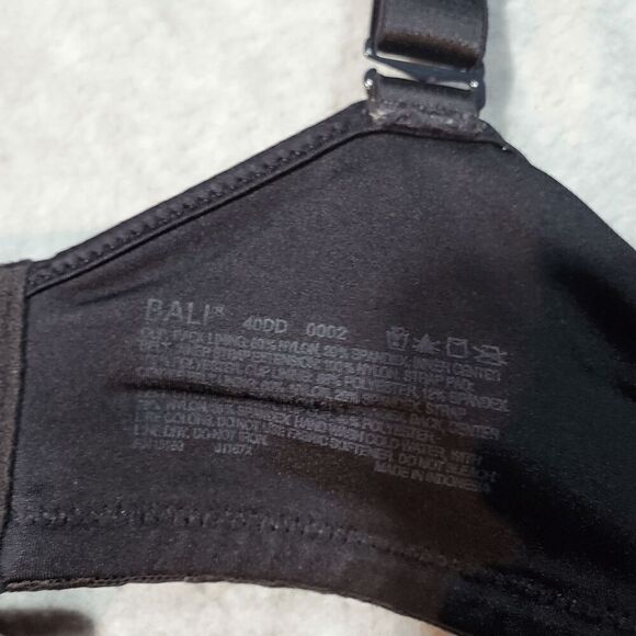 Bali Bra Womens 40 DD Black Floral Underwire Full Coverage Adjustable Straps - Picture 2 of 11